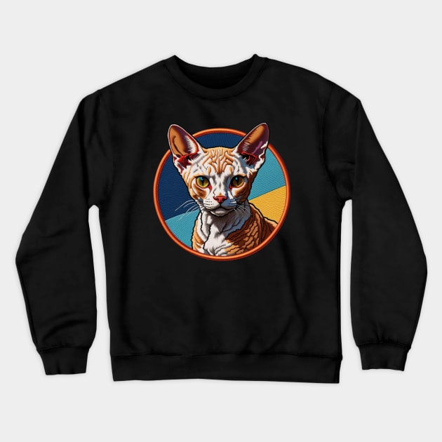 Devon Rex Embroidered Patch Crewneck Sweatshirt by Xie